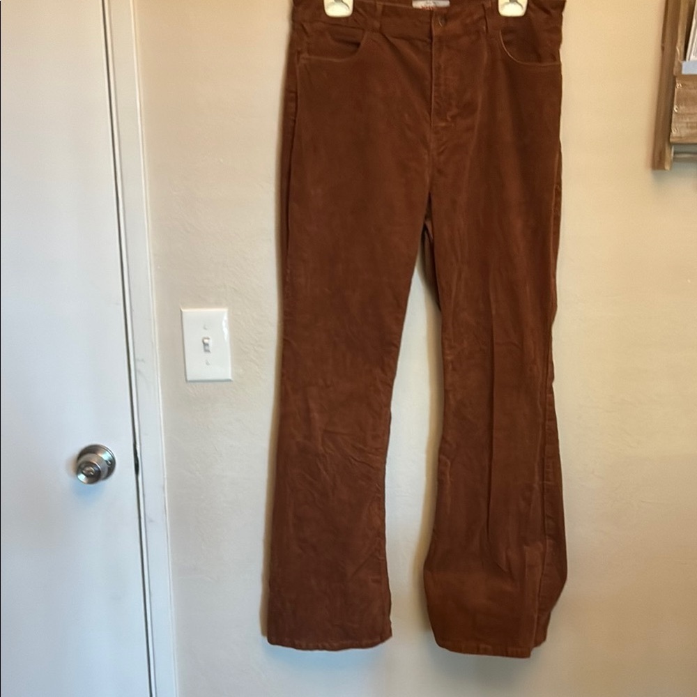 Wrangler Brown High Rise Fierce Flare Pants size 14 x 32
